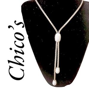 Chico’s Silver with Rhinestone Necklace